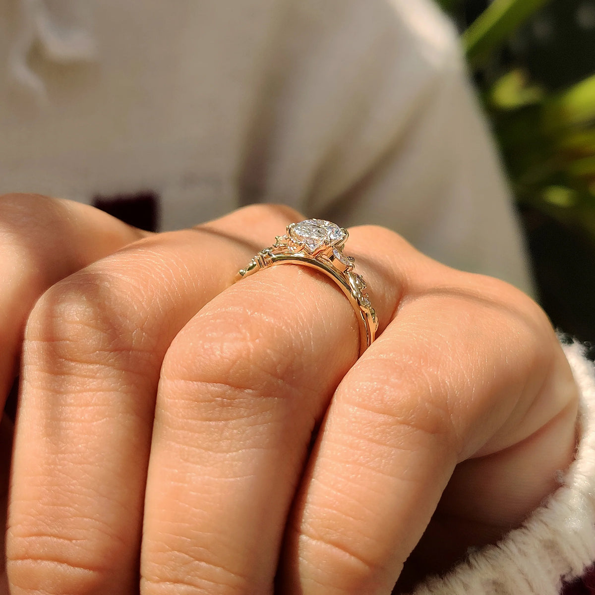 Solitaire Cathedral- 1.8 CT Cushion Lab Grown Diamond Wedding Band