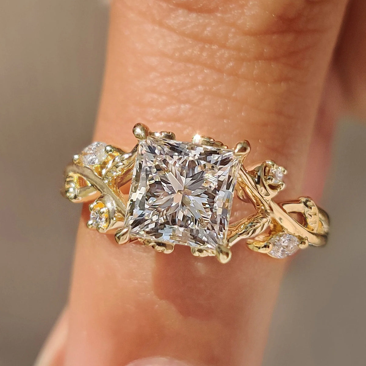 Solitaire Cathedral- 1.8 CT Cushion Lab Grown Diamond Wedding Band