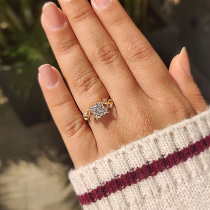 Solitaire Cathedral- 1.8 CT Cushion Lab Grown Diamond Wedding Band