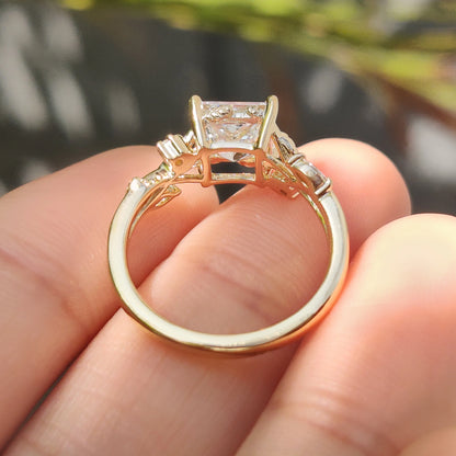 Solitaire Cathedral- 1.8 CT Cushion Lab Grown Diamond Wedding Band