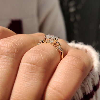 Solitaire Cathedral- 1.8 CT Cushion Lab Grown Diamond Wedding Band