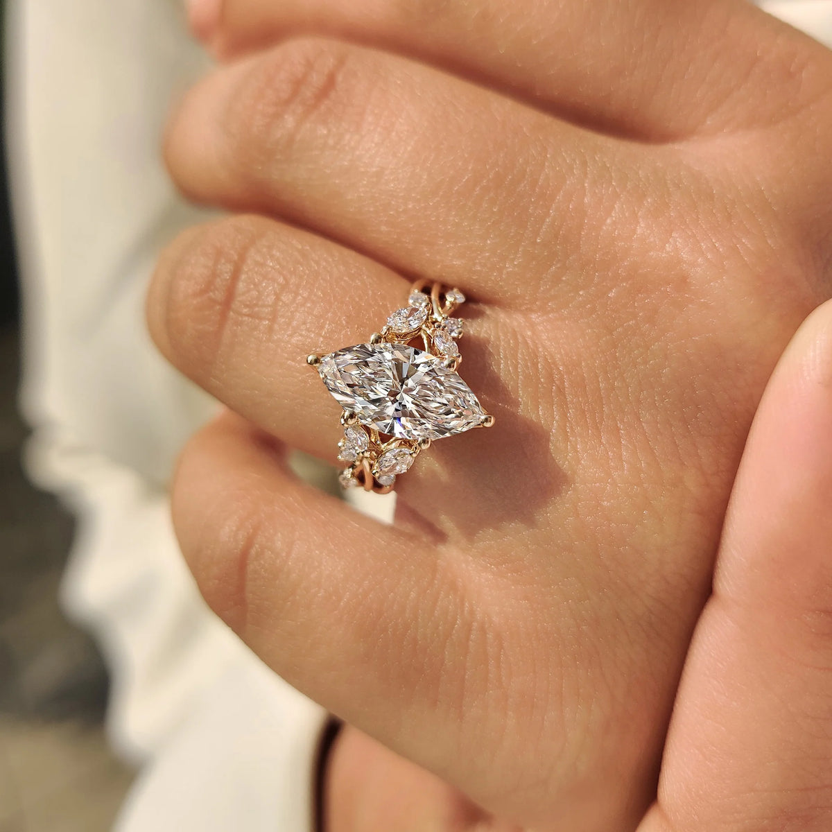 Solitaire Cathedral- 1.8 CT Cushion Lab Grown Diamond Wedding Band