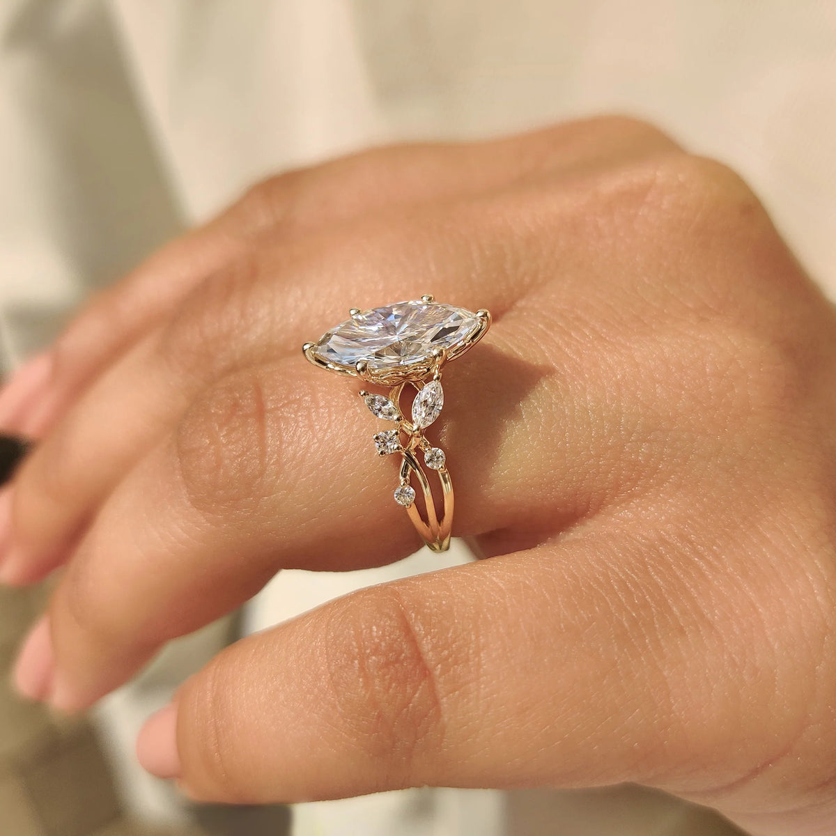 Solitaire Cathedral- 1.8 CT Cushion Lab Grown Diamond Wedding Band