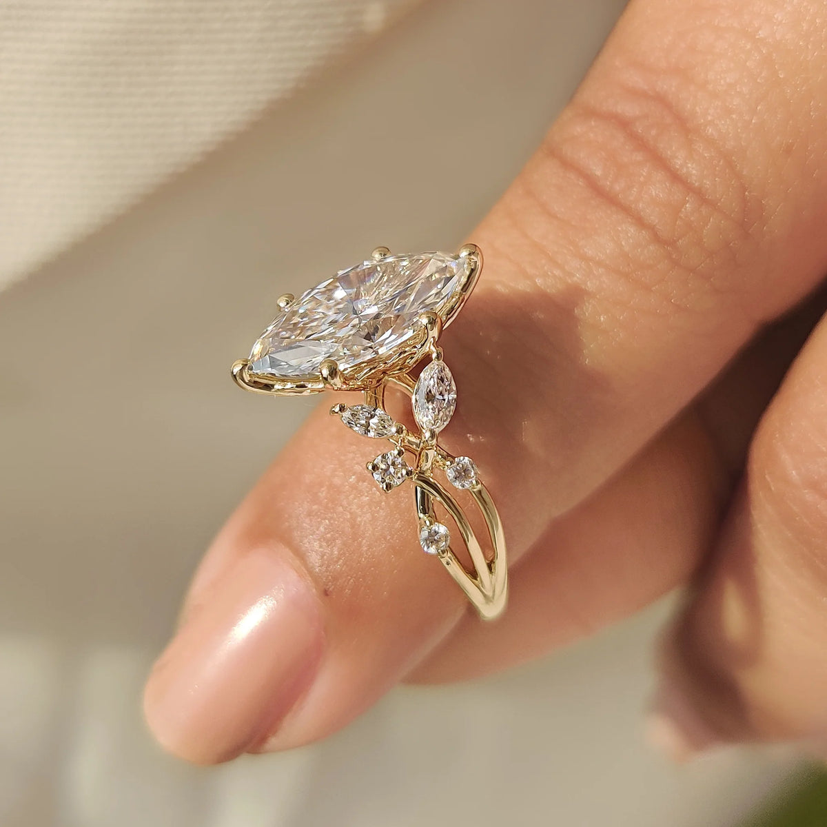 Solitaire Cathedral- 1.8 CT Cushion Lab Grown Diamond Wedding Band