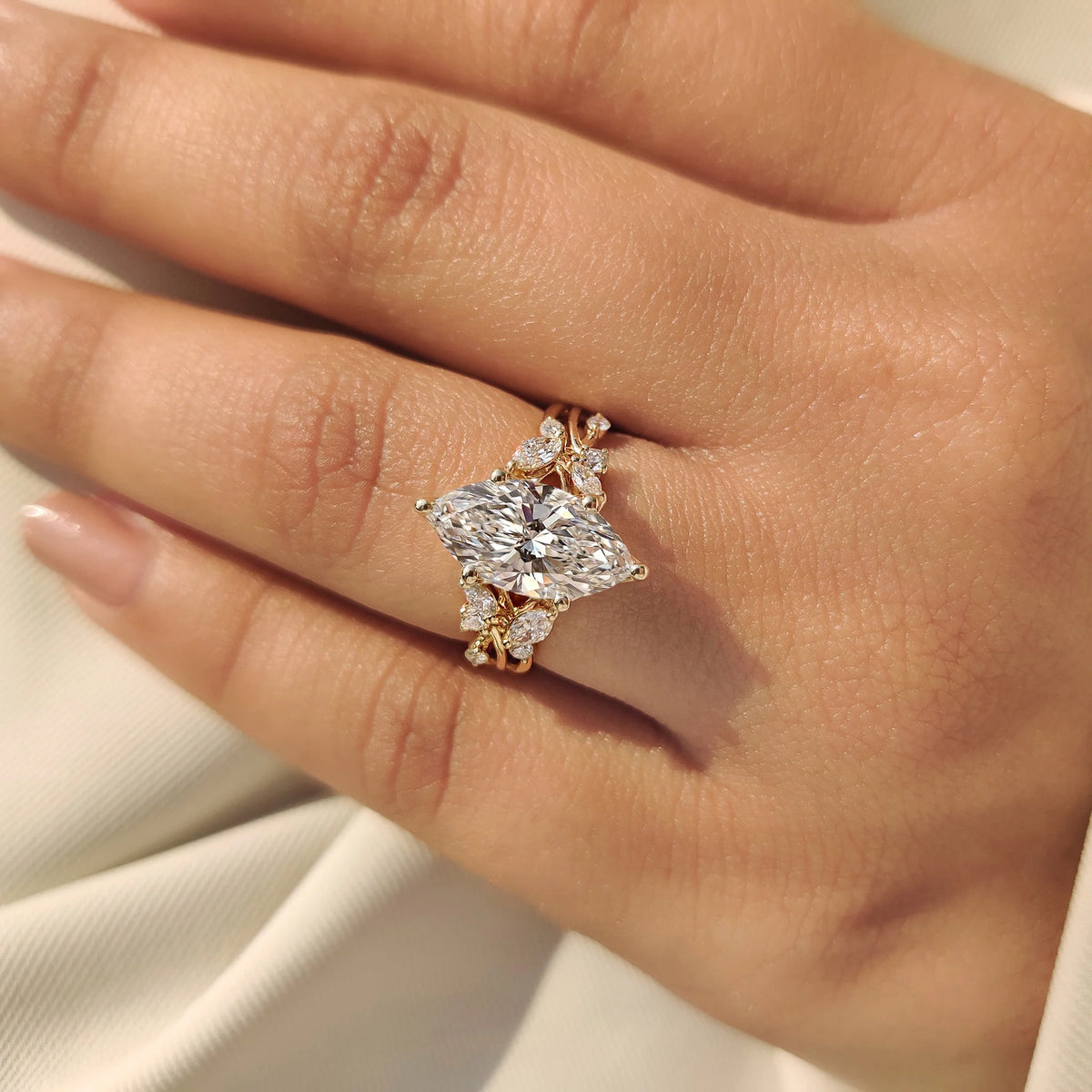 Solitaire Cathedral- 1.8 CT Cushion Lab Grown Diamond Wedding Band