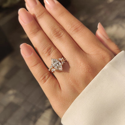 Solitaire Cathedral- 1.8 CT Cushion Lab Grown Diamond Wedding Band