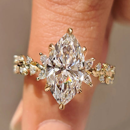 Solitaire Cathedral- 1.8 CT Cushion Lab Grown Diamond Wedding Band