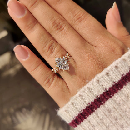 Solitaire Cathedral- 1.8 CT Cushion Lab Grown Diamond Wedding Band