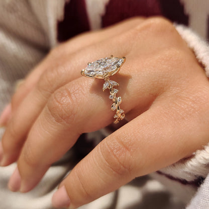 Solitaire Cathedral- 1.8 CT Cushion Lab Grown Diamond Wedding Band