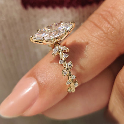 Solitaire Cathedral- 1.8 CT Cushion Lab Grown Diamond Wedding Band