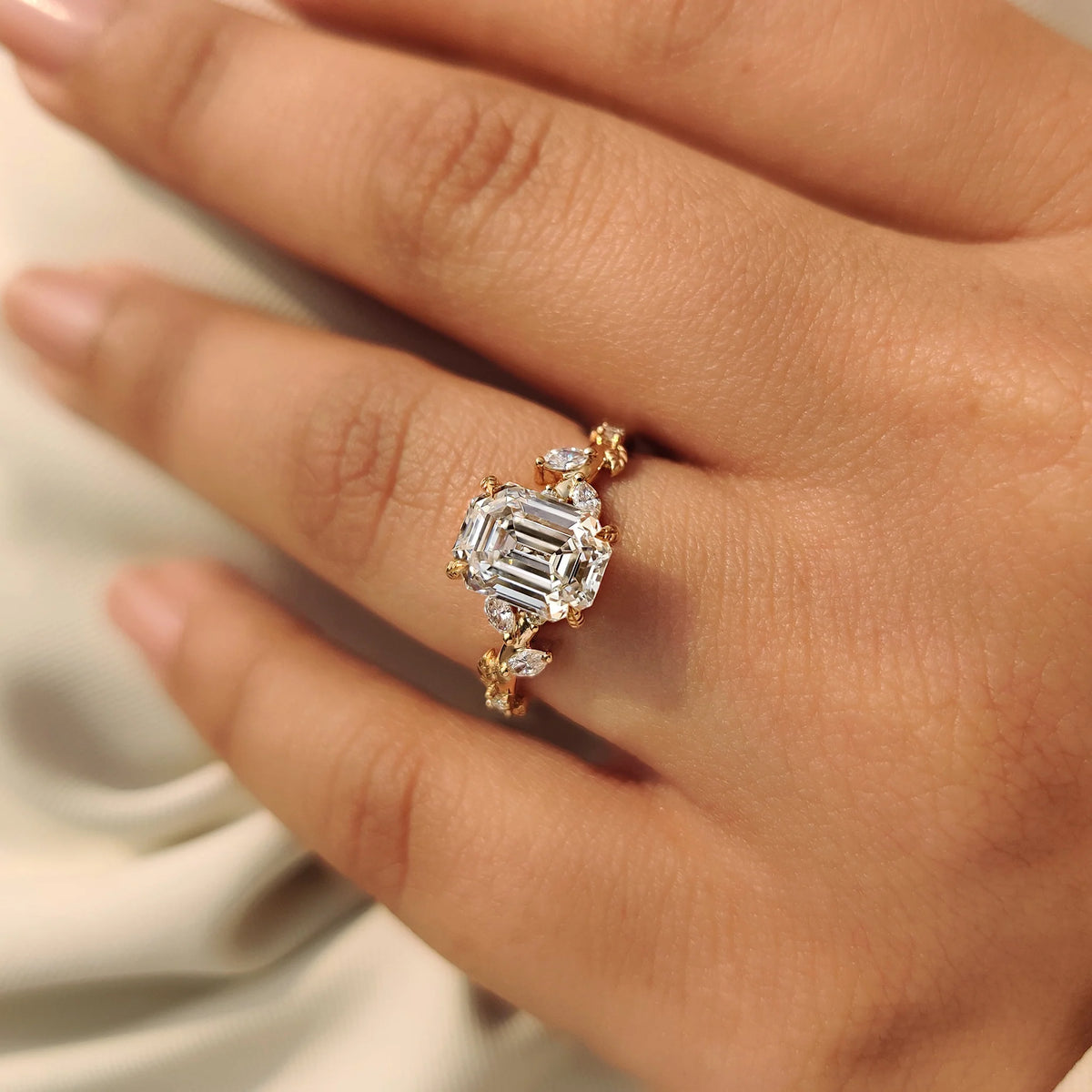 Solitaire Cathedral- 1.8 CT Cushion Lab Grown Diamond Wedding Band