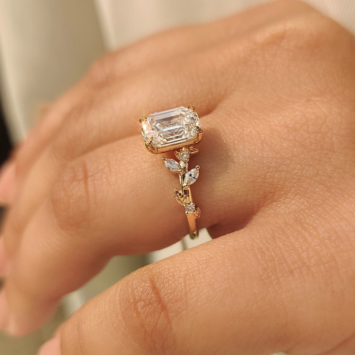Solitaire Cathedral- 1.8 CT Cushion Lab Grown Diamond Wedding Band