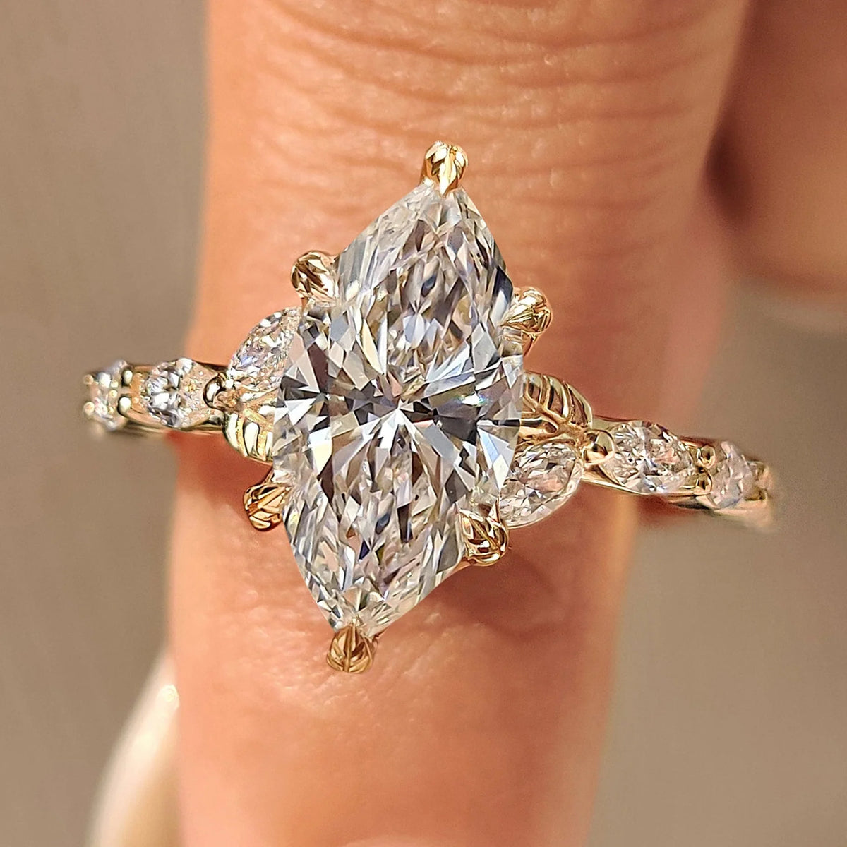 Solitaire Cathedral- 1.8 CT Cushion Lab Grown Diamond Wedding Band