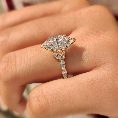 Solitaire Cathedral- 1.8 CT Cushion Lab Grown Diamond Wedding Band