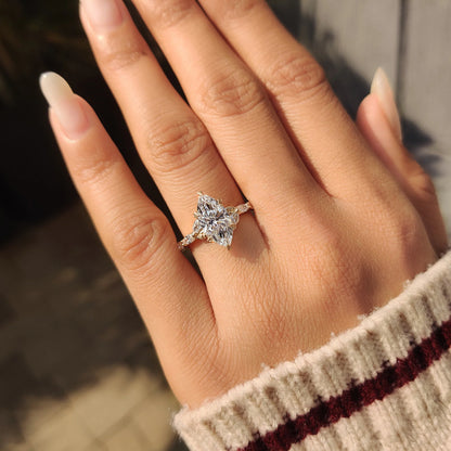 Solitaire Cathedral- 1.8 CT Cushion Lab Grown Diamond Wedding Band