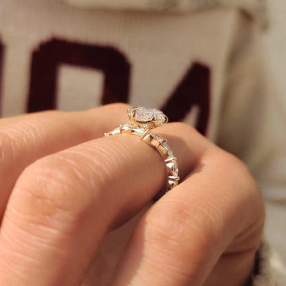 Solitaire Cathedral- 1.8 CT Cushion Lab Grown Diamond Wedding Band