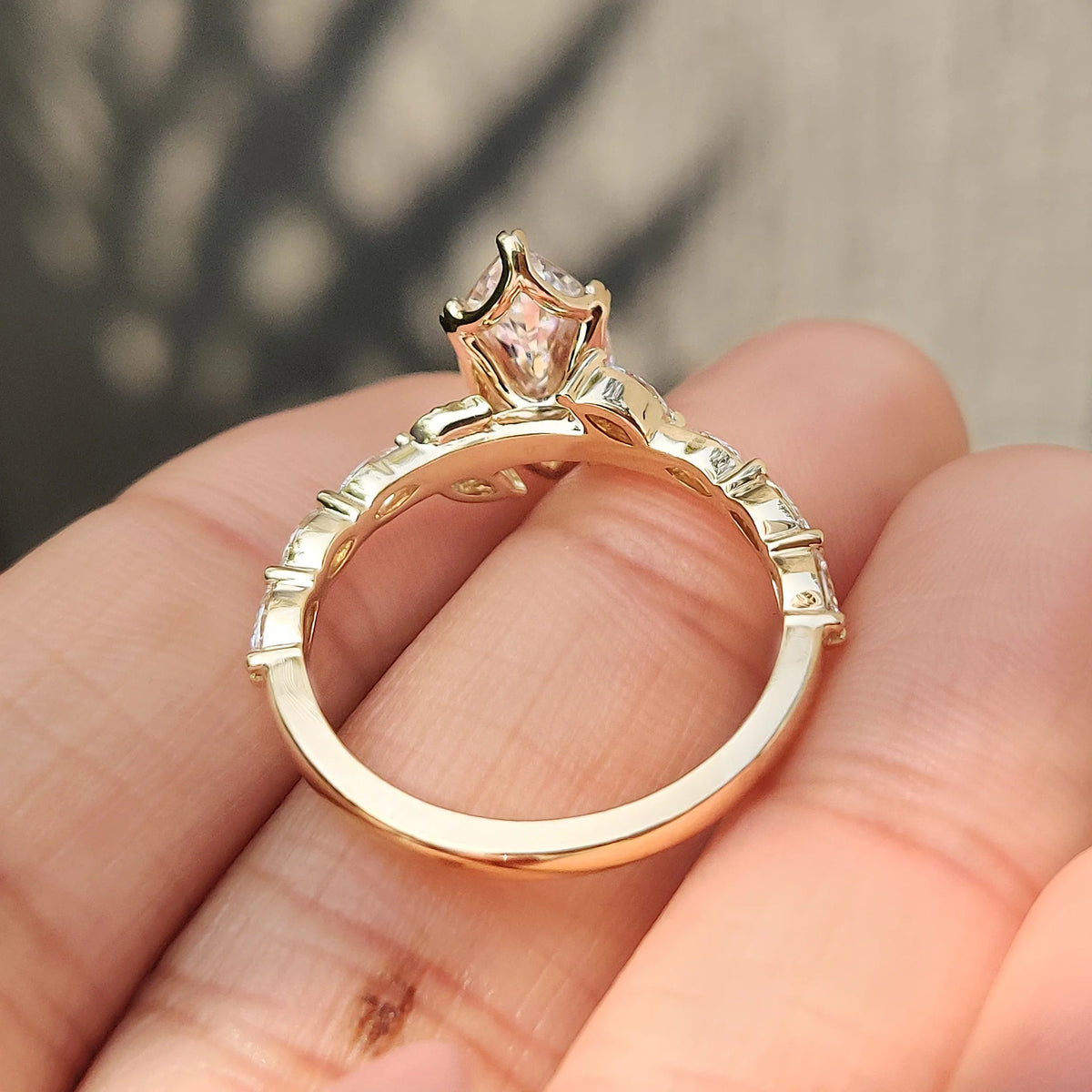 Solitaire Cathedral- 1.8 CT Cushion Lab Grown Diamond Wedding Band