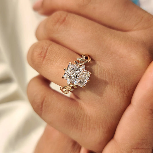 Solitaire Cathedral- 1.8 CT Cushion Lab Grown Diamond Wedding Band