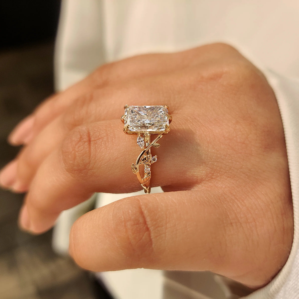 Solitaire Cathedral- 1.8 CT Cushion Lab Grown Diamond Wedding Band