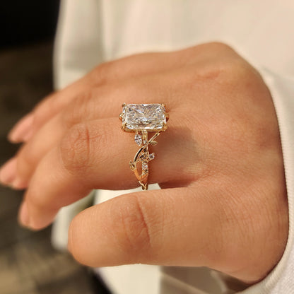 Solitaire Cathedral- 1.8 CT Cushion Lab Grown Diamond Wedding Band