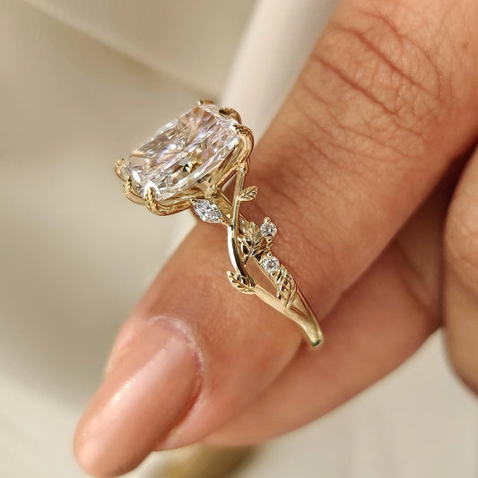 Solitaire Cathedral- 1.8 CT Cushion Lab Grown Diamond Wedding Band