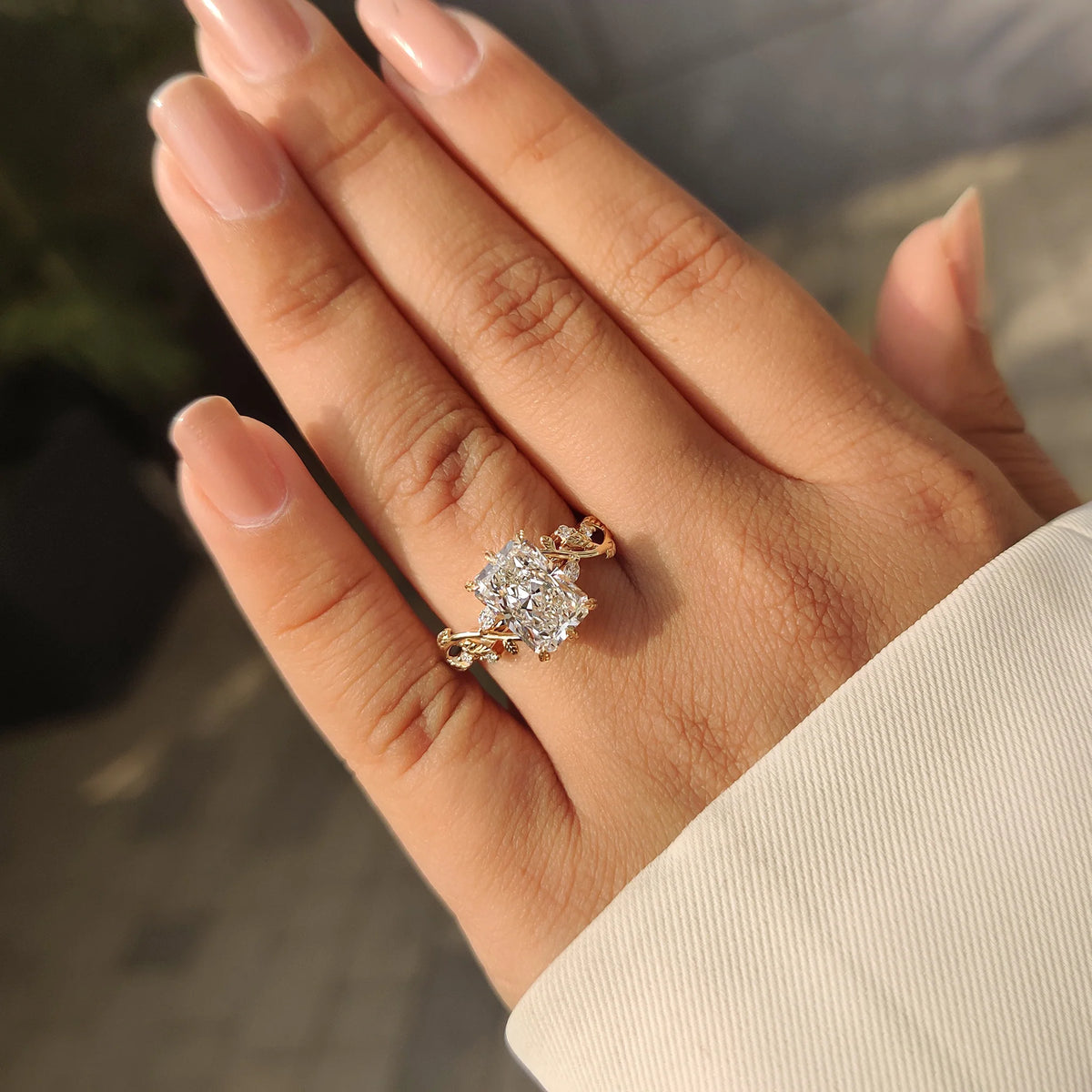 Solitaire Cathedral- 1.8 CT Cushion Lab Grown Diamond Wedding Band