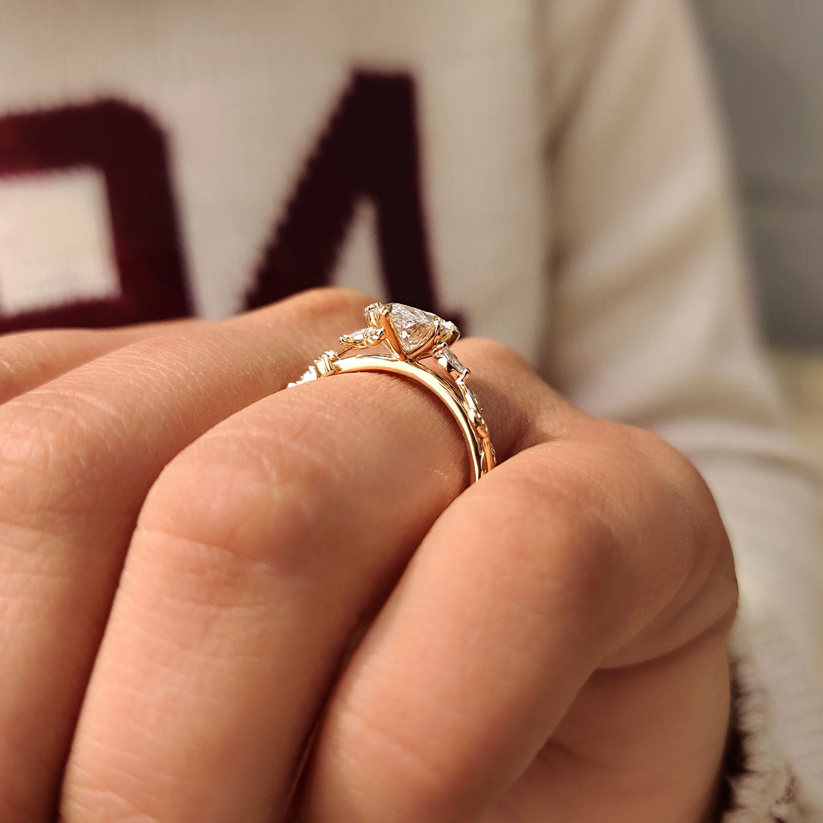 Solitaire Cathedral- 1.8 CT Cushion Lab Grown Diamond Wedding Band