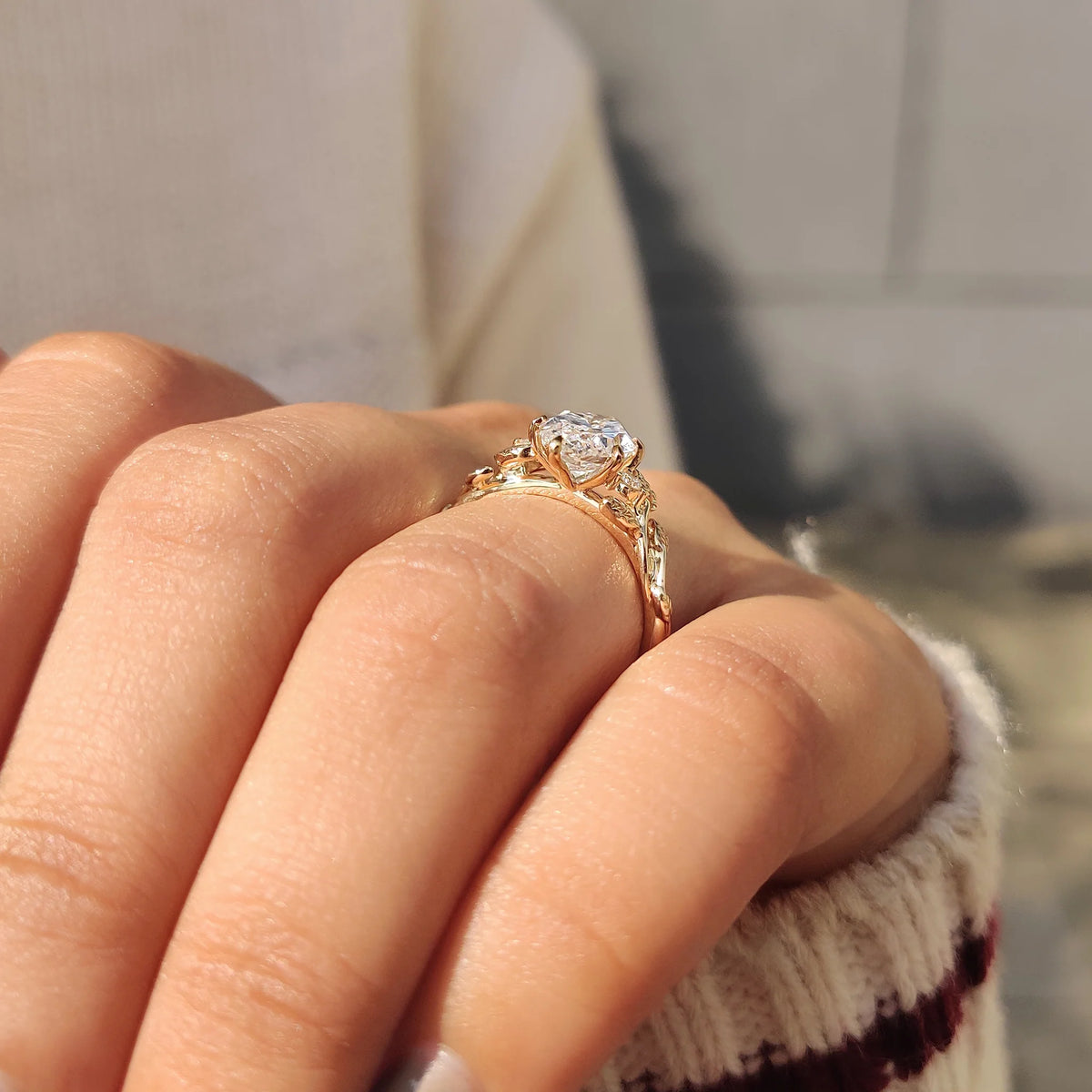 Solitaire Cathedral- 1.8 CT Cushion Lab Grown Diamond Wedding Band