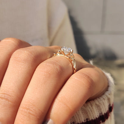 Solitaire Cathedral- 1.8 CT Cushion Lab Grown Diamond Wedding Band