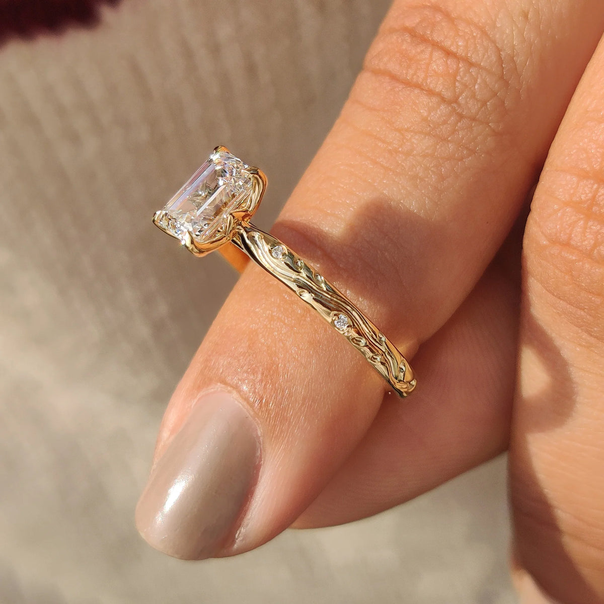 Solitaire Cathedral- 1.8 CT Cushion Lab Grown Diamond Wedding Band