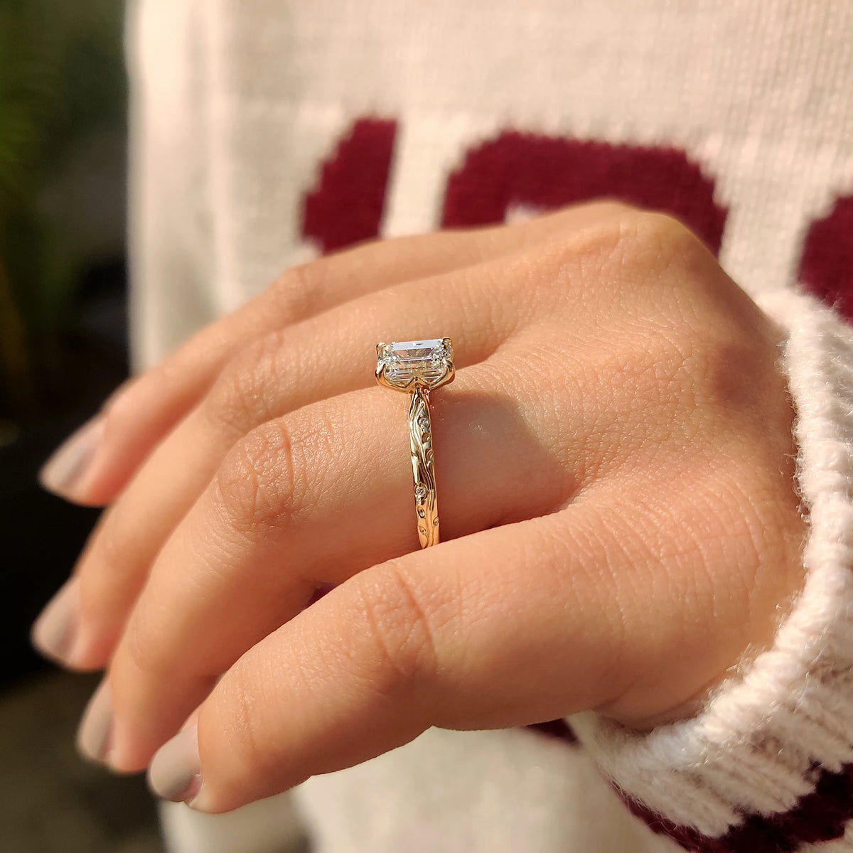 Solitaire Cathedral- 1.8 CT Cushion Lab Grown Diamond Wedding Band
