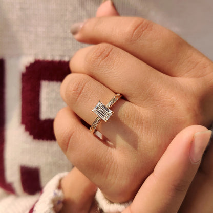 Solitaire Cathedral- 1.8 CT Cushion Lab Grown Diamond Wedding Band