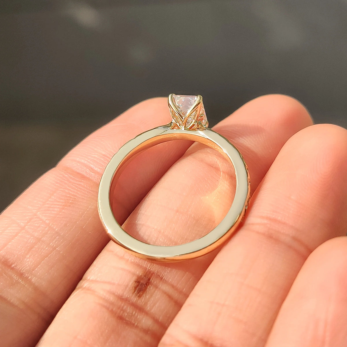 Solitaire Cathedral- 1.8 CT Cushion Lab Grown Diamond Wedding Band