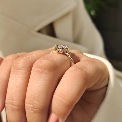 Solitaire Cathedral- 1.8 CT Cushion Lab Grown Diamond Wedding Band