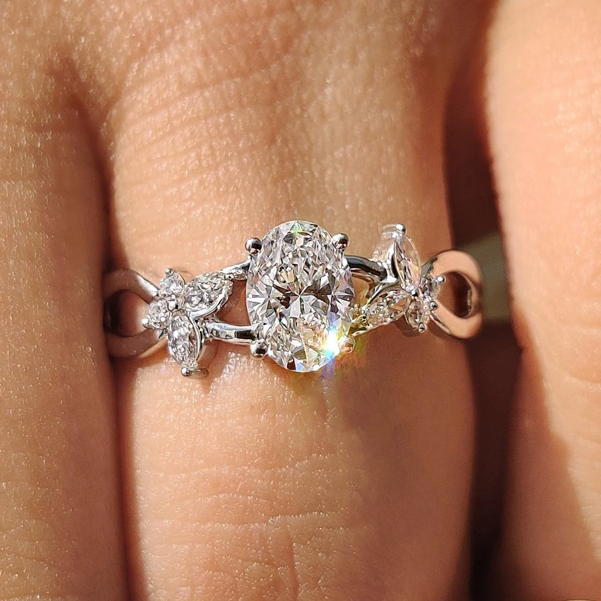 Solitaire Cathedral- 1.8 CT Cushion Lab Grown Diamond Wedding Band