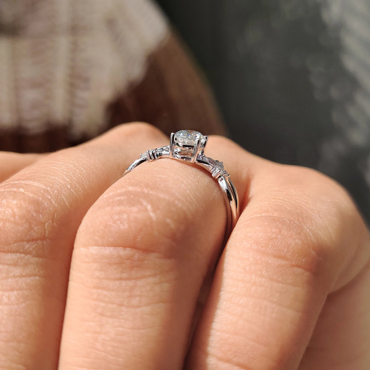 Solitaire Cathedral- 1.8 CT Cushion Lab Grown Diamond Wedding Band