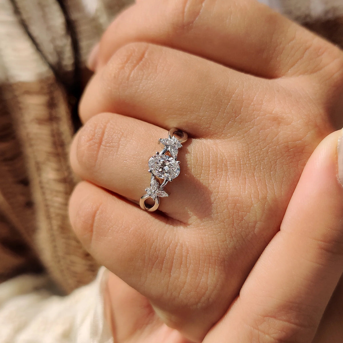 Solitaire Cathedral- 1.8 CT Cushion Lab Grown Diamond Wedding Band