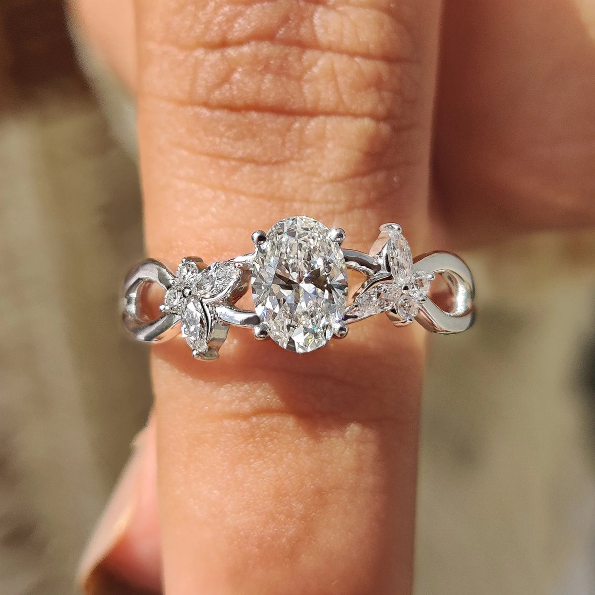 Solitaire Cathedral- 1.8 CT Cushion Lab Grown Diamond Wedding Band