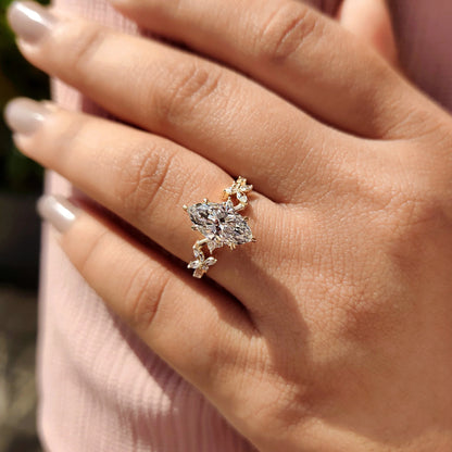 Solitaire Cathedral- 1.8 CT Cushion Lab Grown Diamond Wedding Band