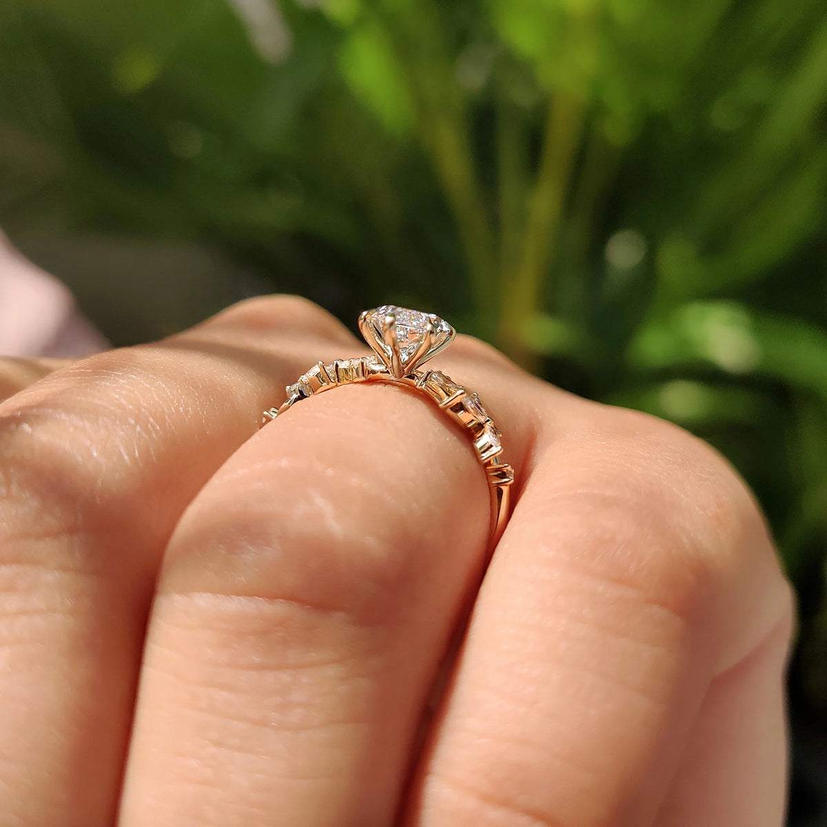 Solitaire Cathedral- 1.8 CT Cushion Lab Grown Diamond Wedding Band