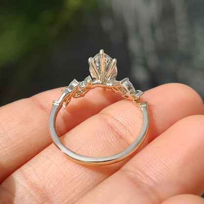 Solitaire Cathedral- 1.8 CT Cushion Lab Grown Diamond Wedding Band