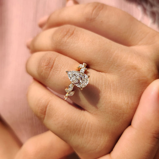 Solitaire Cathedral- 1.8 CT Cushion Lab Grown Diamond Wedding Band