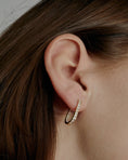 Load image into Gallery viewer, Elegant 0.50 TCW Lab Grown Diamond Hoop Earrings in Gold
