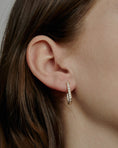 Load image into Gallery viewer, Elegant 0.50 TCW Lab Grown Diamond Hoop Earrings in Gold 4
