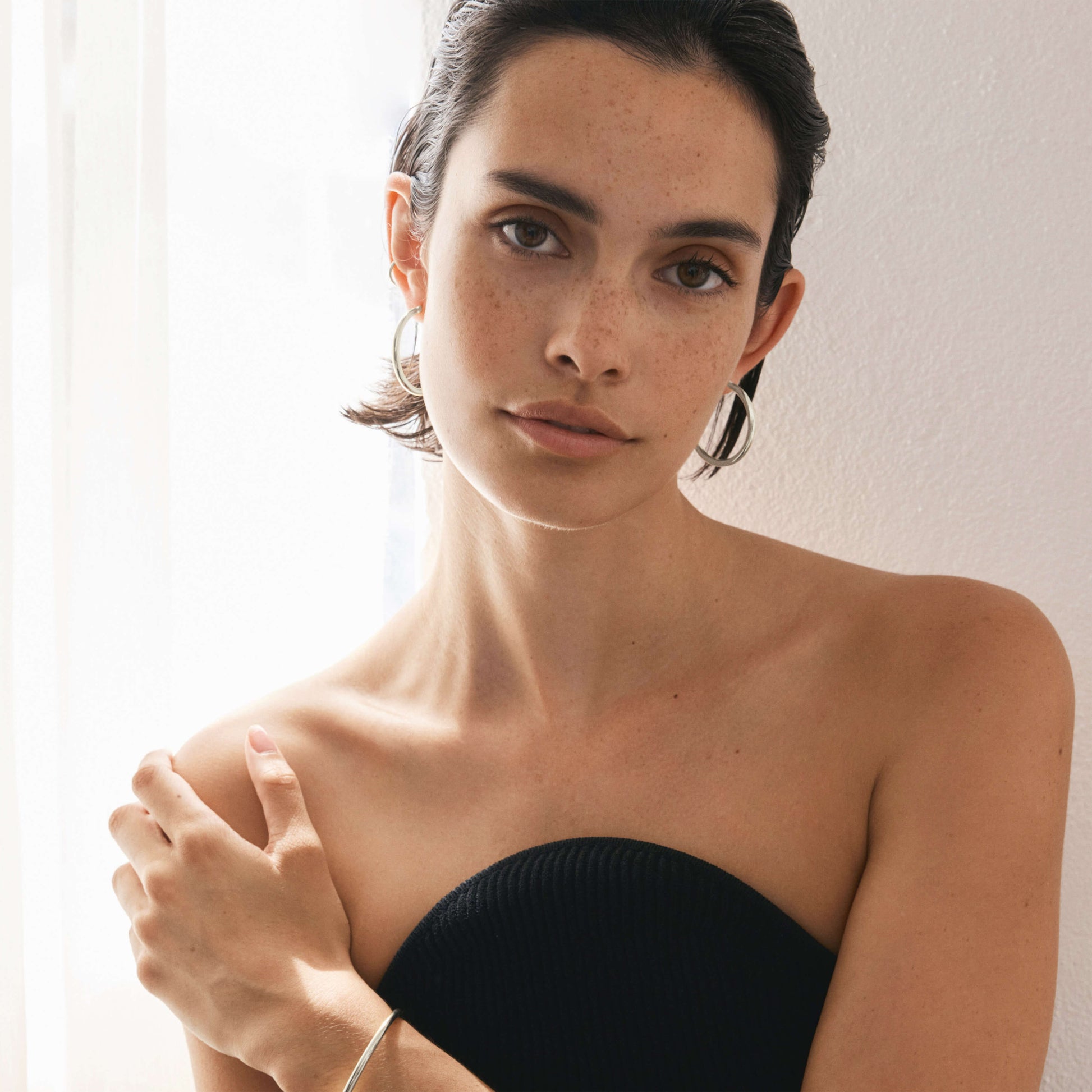 Elegant Silver Hoop Earrings 6