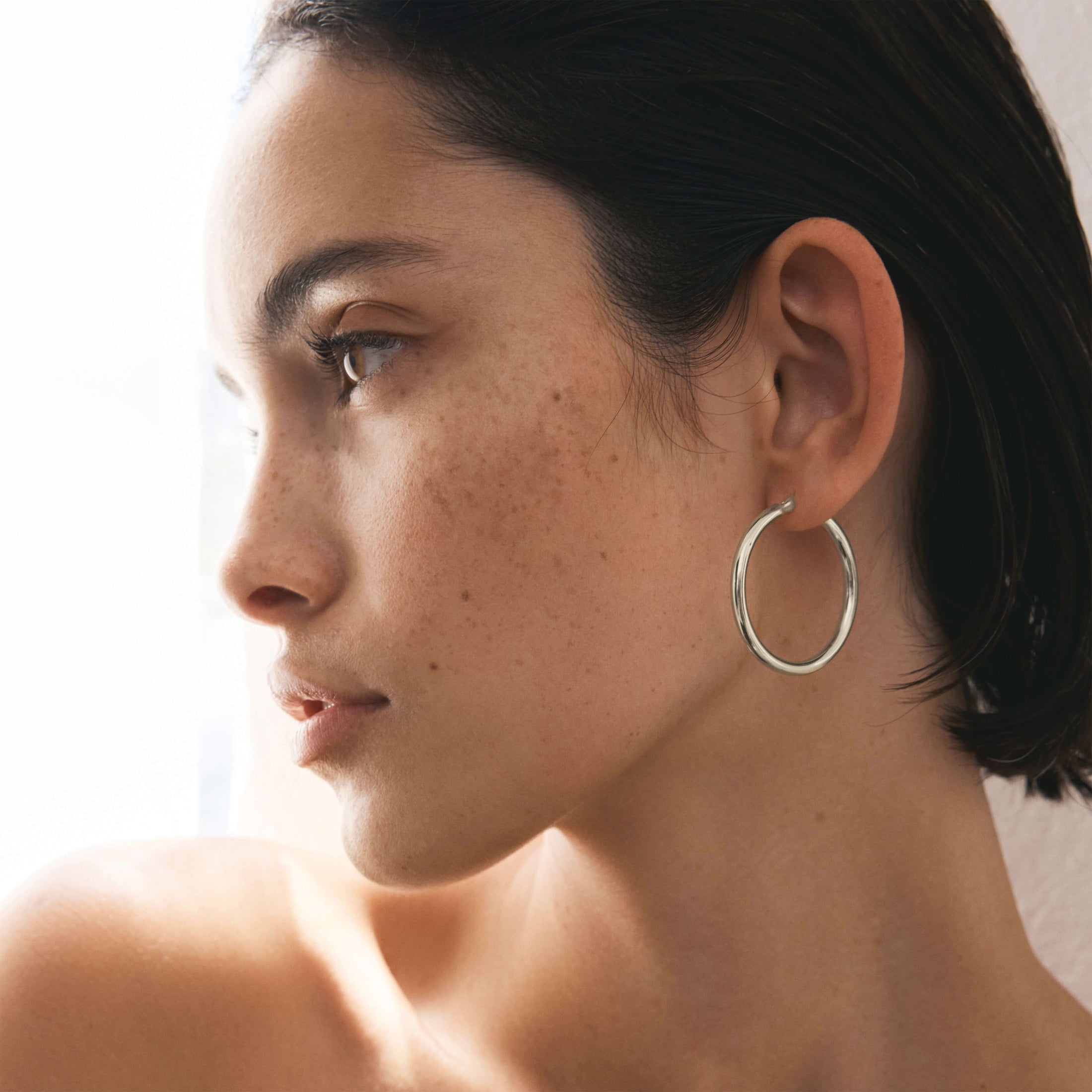 Elegant Silver Hoop Earrings