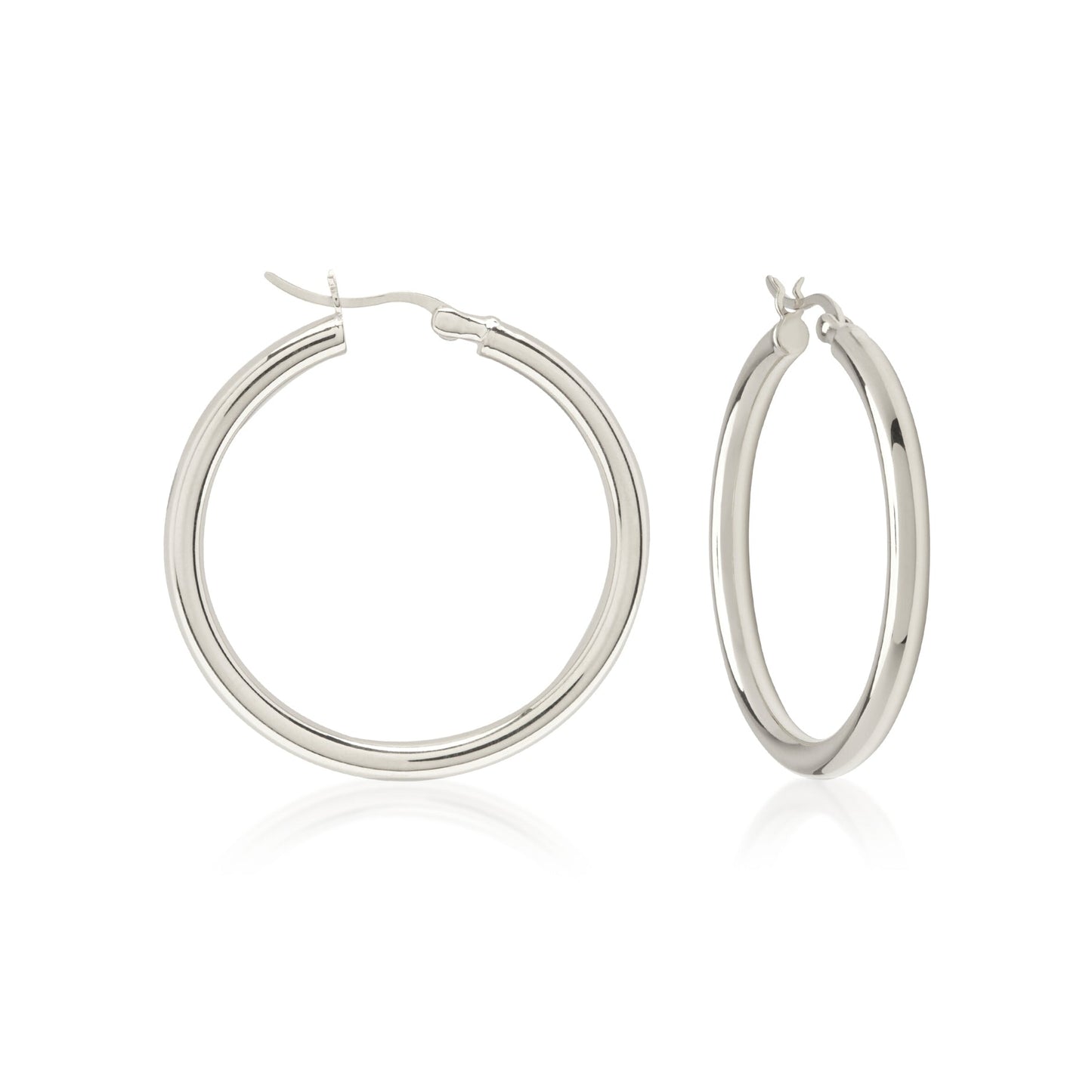 Elegant Silver Hoop Earrings 1