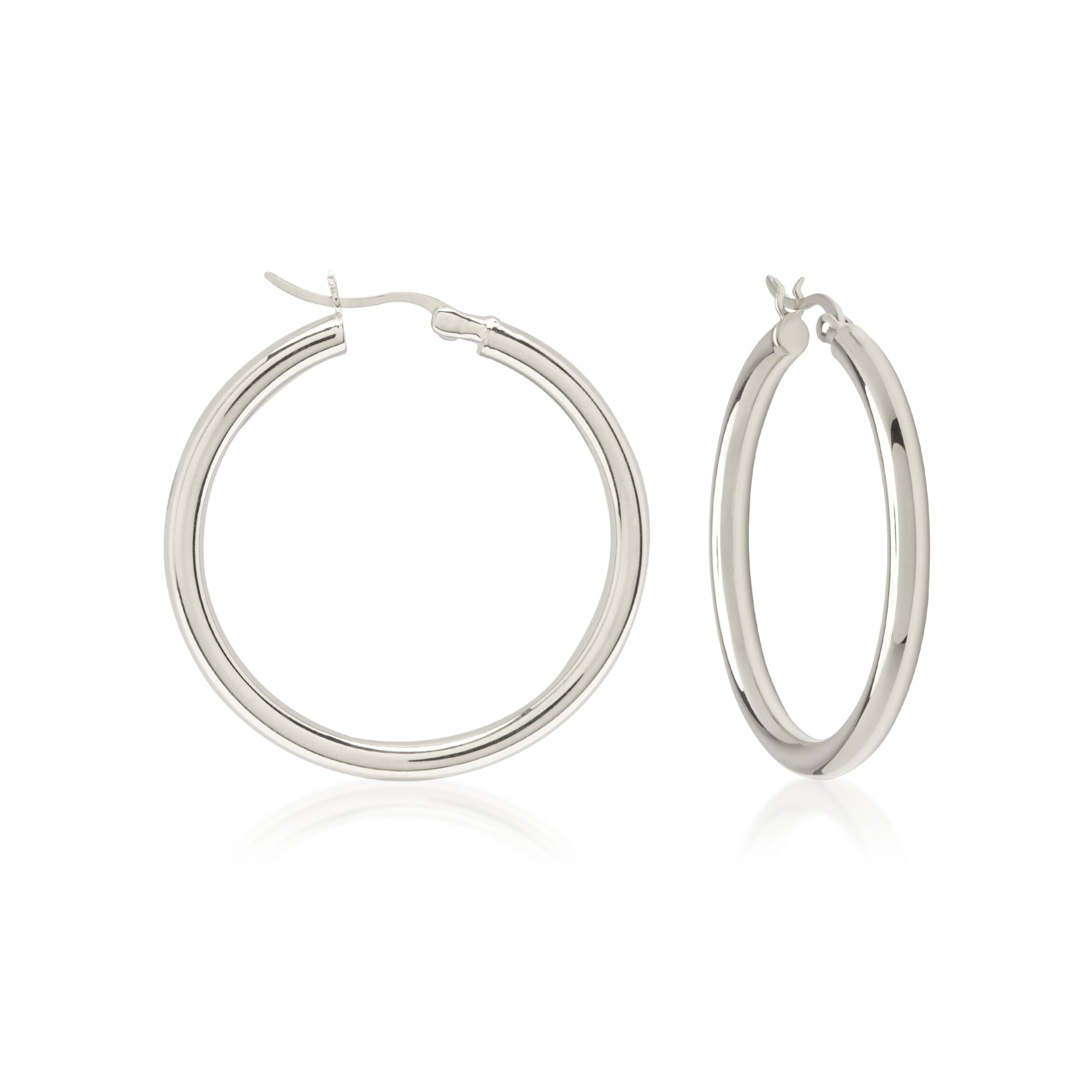 Elegant Silver Hoop Earrings 1