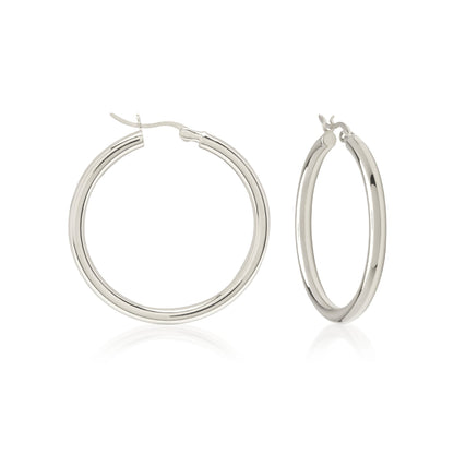 Elegant Silver Hoop Earrings 1