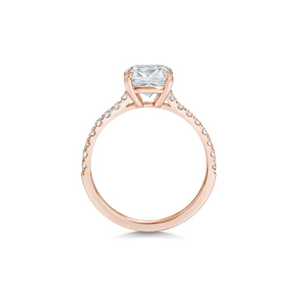 2 CT Cushion Cut Pave CVD F/VS1 Diamond Engagement Ring 8